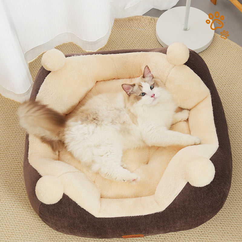 Warm Winter Cat Nest Open Rabbit Velvet Square Nest Thick Pet Nest Universal Pet Supplies For All Four Seasons
